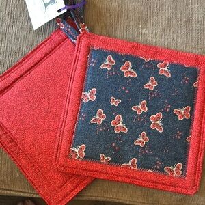 Butterfly Patterned Pot Holders- choice of colors